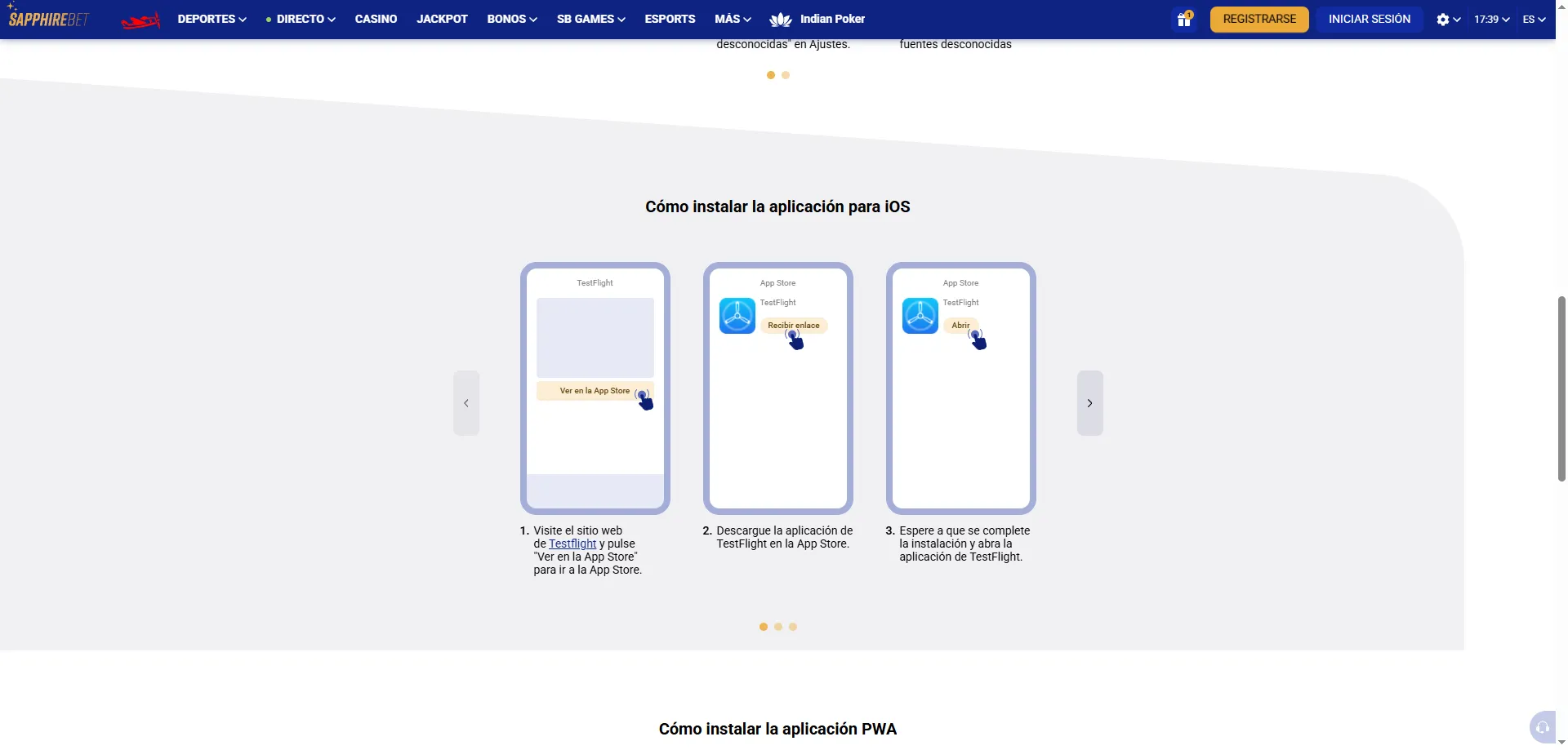 SapphireBet app móvil optimizada para iOS y Android en Perú